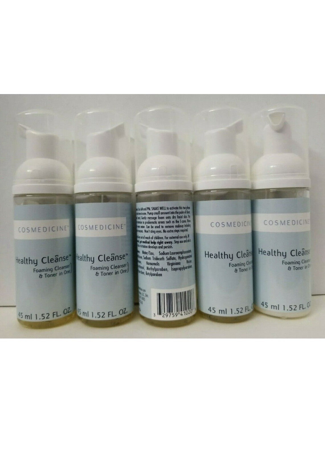 5 Pack Facial Cleansers and Toners - Healthy Foaming Skin Care 1.52oz Each