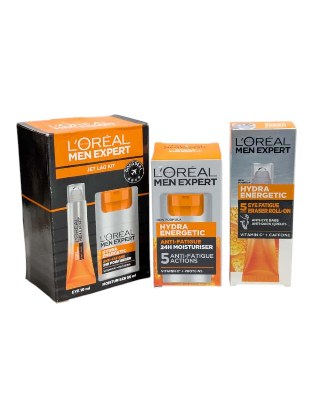 Men's Travel Skincare Set - Hydrating Moisturizer & Eye Roll-On for Fatigue Relief
