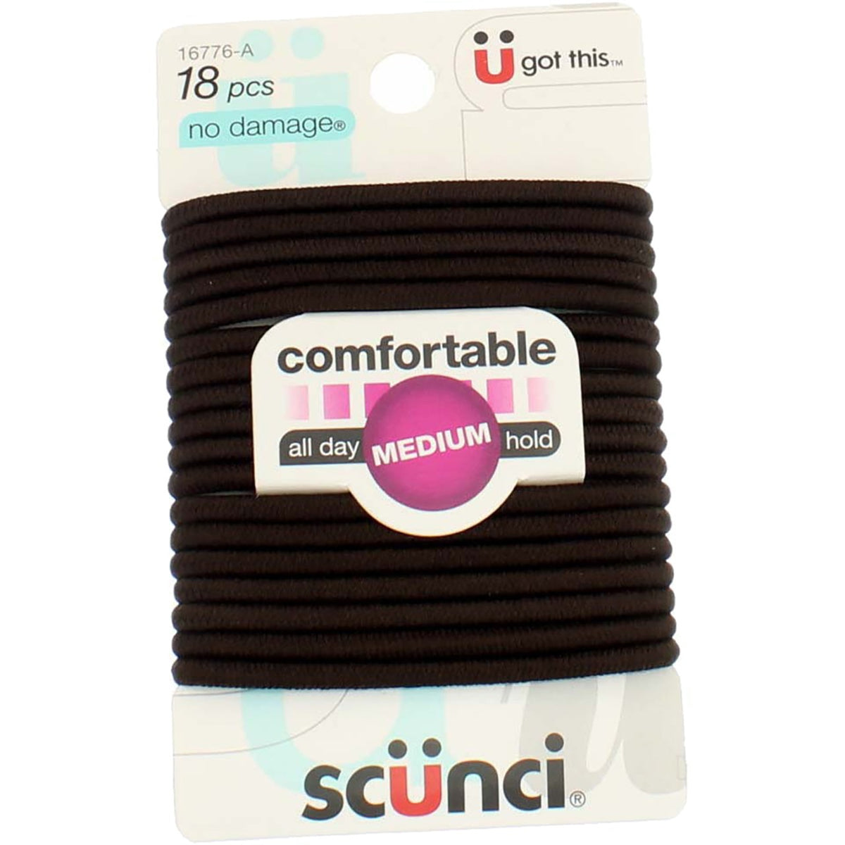 3 Pack Scunci No Damage Elastic Hair Tie, 18 Ct