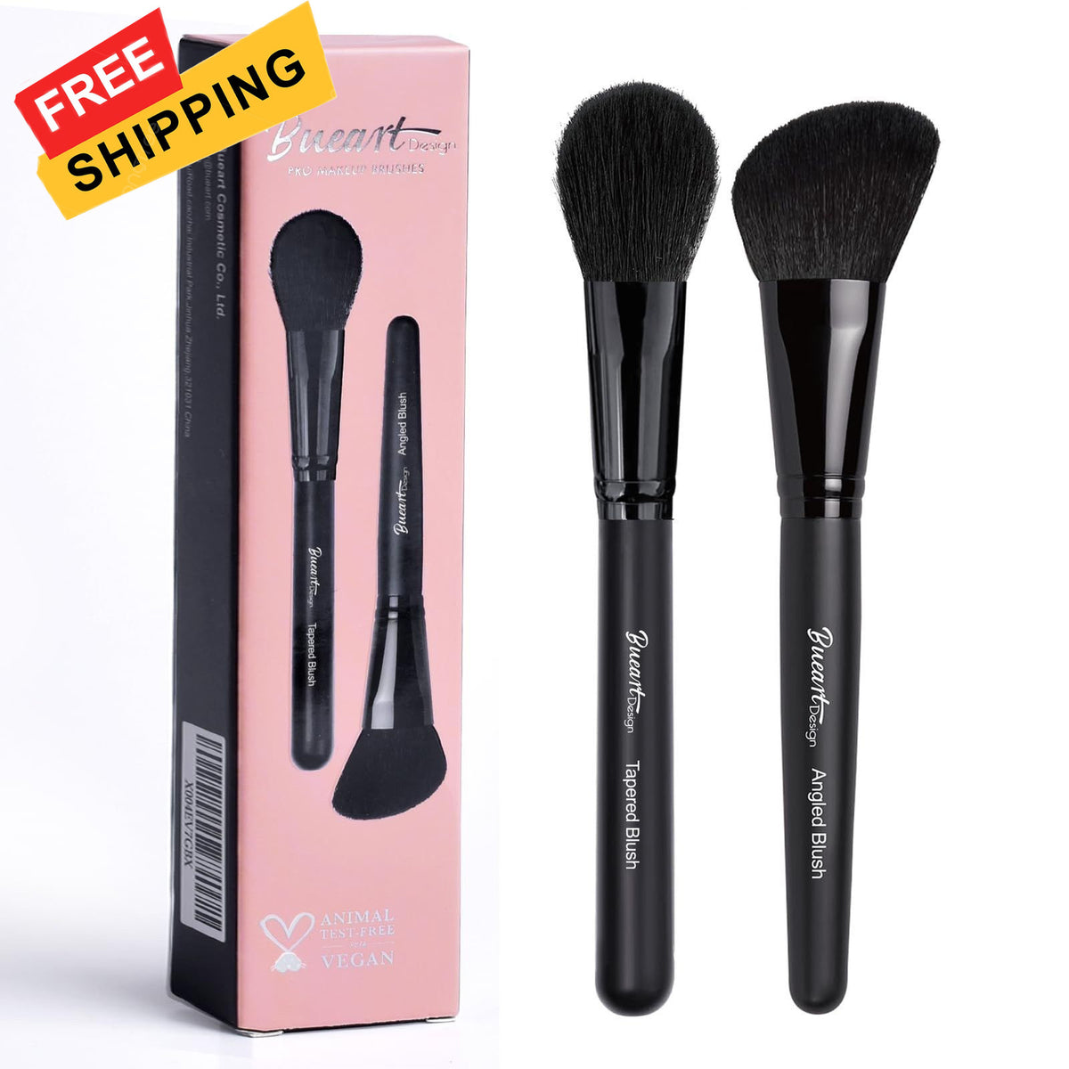 Tapered & Angled Blush Brush Set for Contouring and Sculpting - Ideal for Black Skin