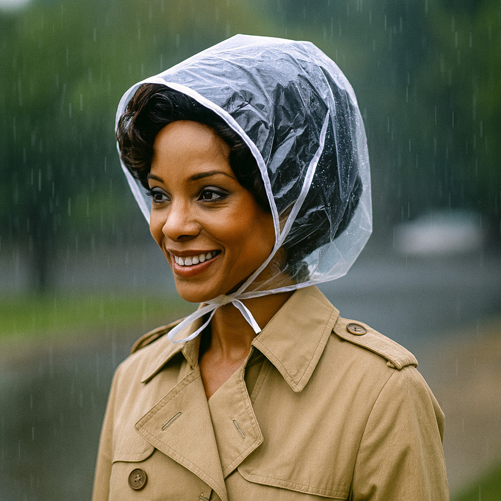 2 Pack Clear Rain Bonnet Waterproof Plastic Hat with Visor Reusable