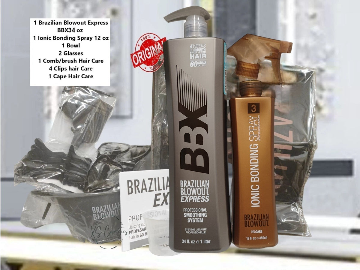 Brazilian Blowout Express BBX Hair Smoothing System Kit with Accessories
