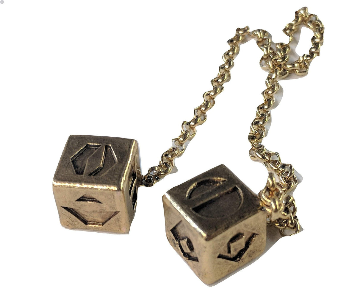 Antique Gold Weathered 3D Dice Jewelry Box – 10.5 Inch Long, Cubed Design