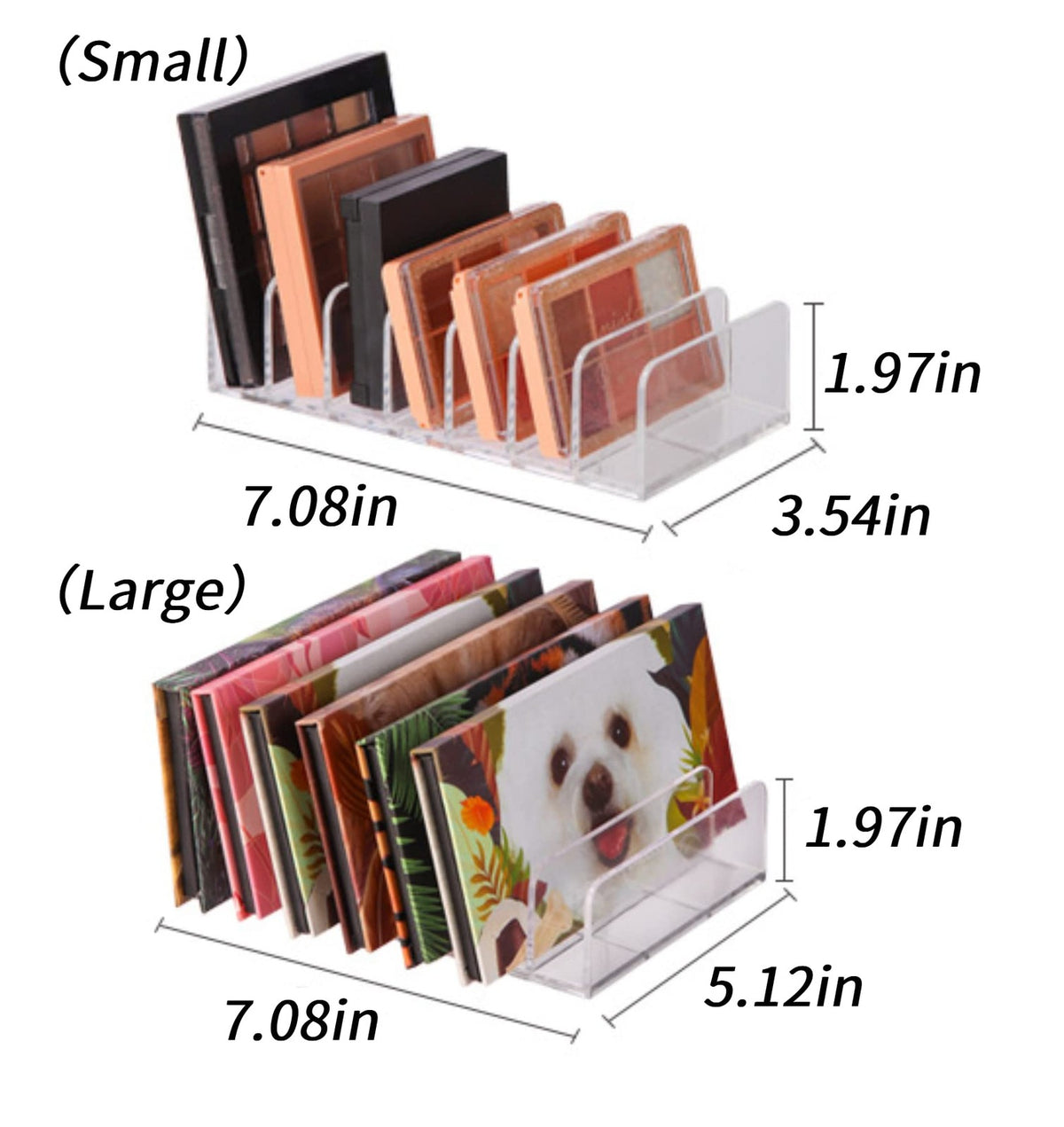 2 Pack Eyeshadow Palette Organizer for Bathroom Countertops - Cosmetic Storage Rack