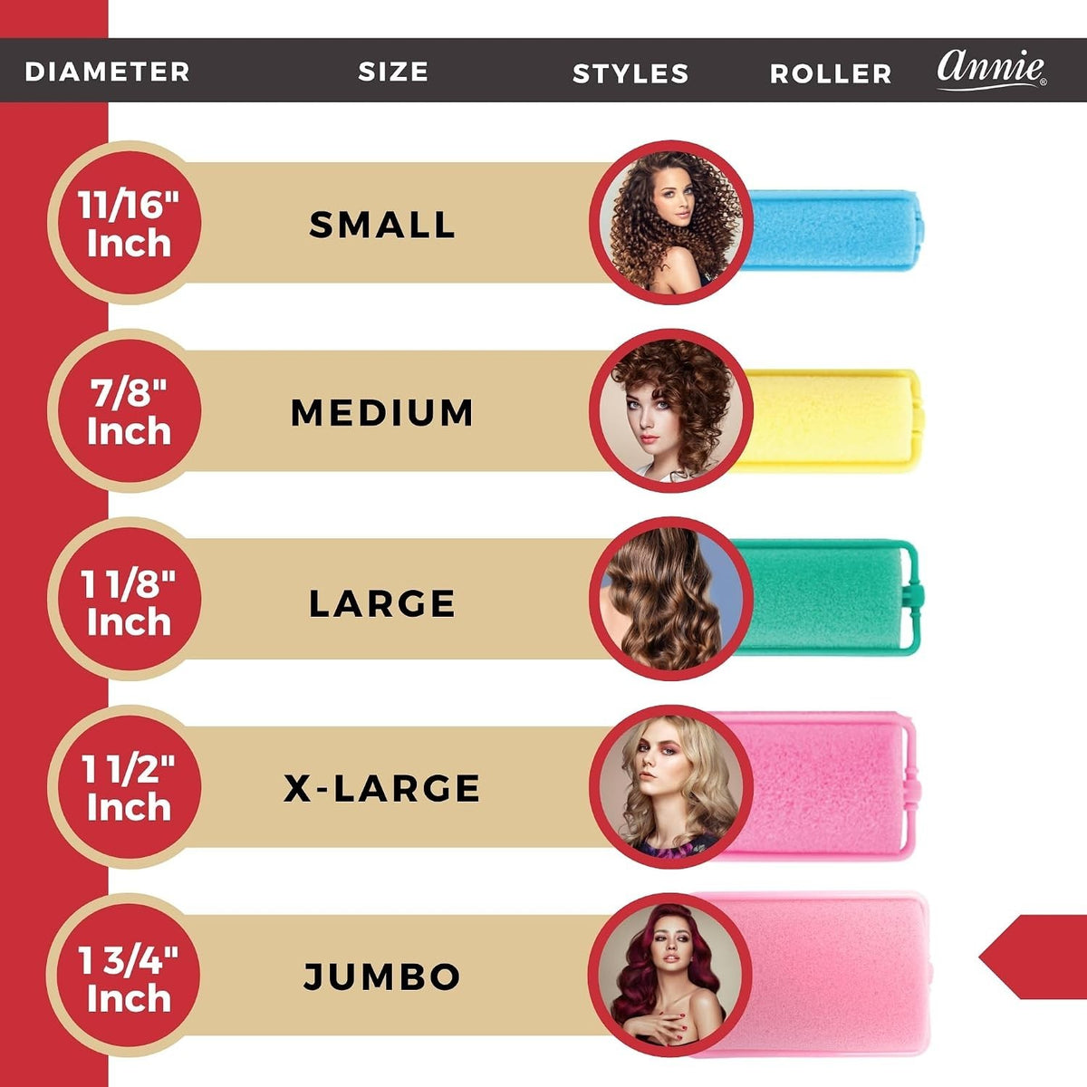 Jumbo Pink Foam Hair Rollers - Heatless Curlers for Effortless Waves, 6 Count