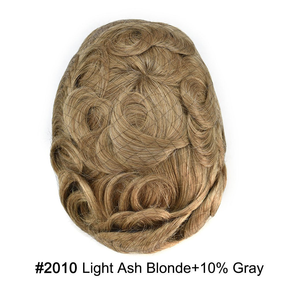Men's Human Hair Toupee Replacement System - Ultra Thin Skin Hairpiece