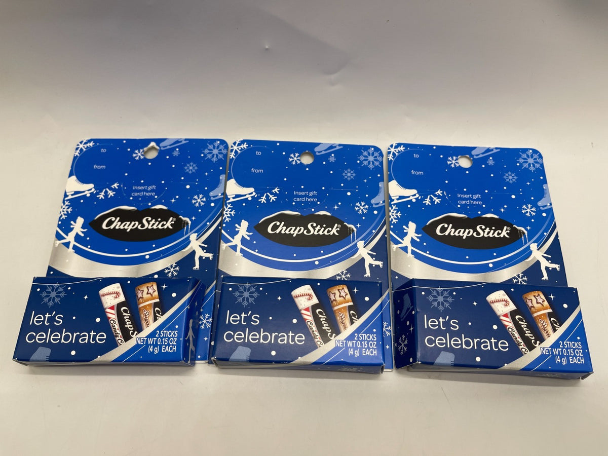 Set of 3 Lip Balm Tubes - Candy Cane & Sugar Cookie Flavors