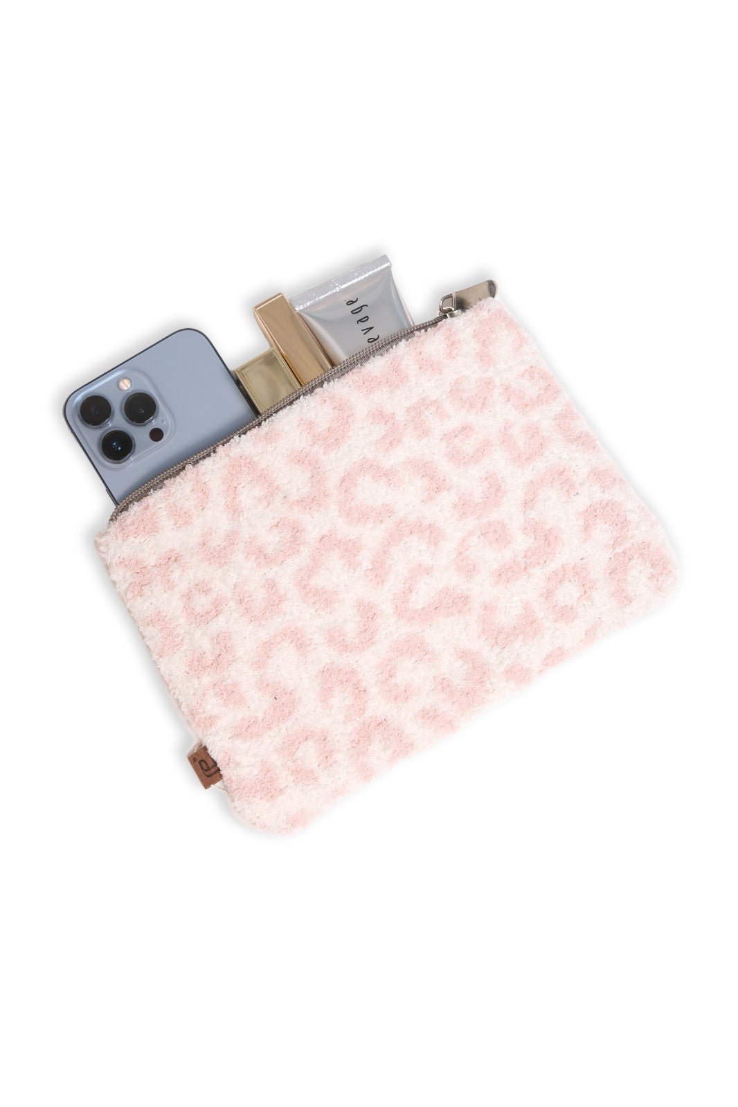 Leopard Pattern Travel Pouch with Zipper Closure - Small Cosmetic & Organizer Bag