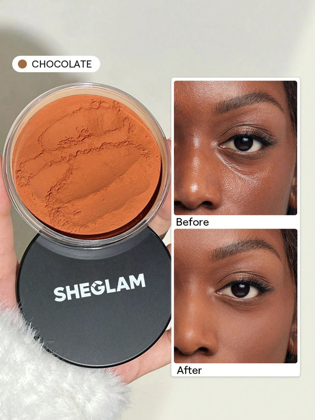 Light Brown Face Setting Powder with Natural Glow for Long-Lasting Makeup Finish