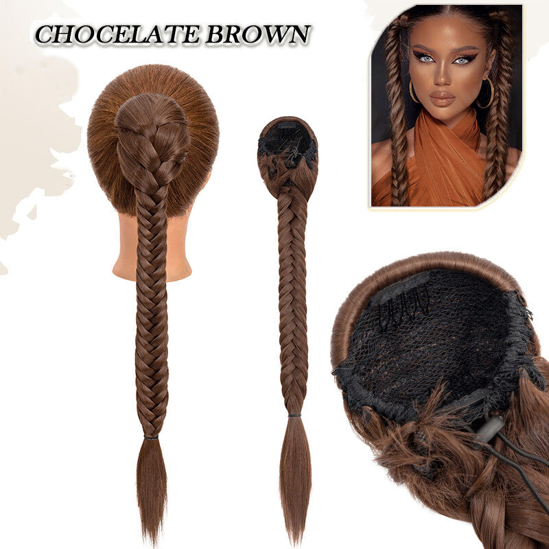 Drawstring Ponytail Hair Extension with Layered Wavy Texture - Thick & Natural-Looking