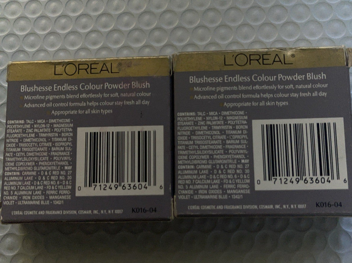 L'Oréal Blushesse Endless Color Powder Blush - Long-Wearing, Oil-Free, Cherie - Set of 2