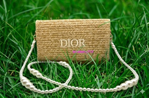 Elegant Straw Makeup Bag with Chain - Multiple Variants for Cosmetics & Accessories