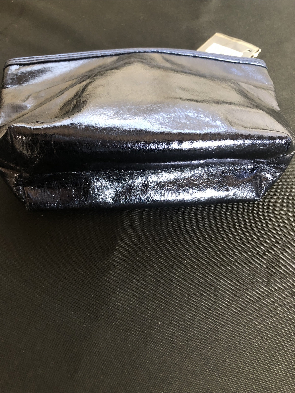 Ulta Blue Metallic Makeup Case with Gold Zipper - 9.5 x 5.5 in