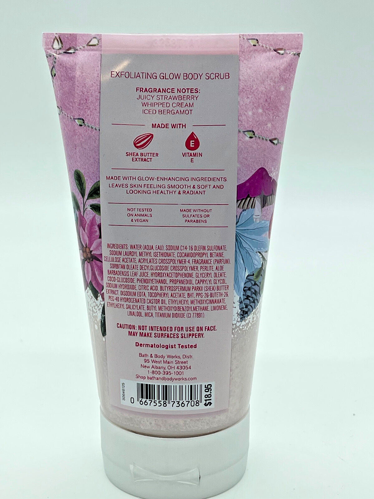 Bath & Body Works Scrub STRAWBERRY SNOWFLAKES Exfoliating Glow 8 oz