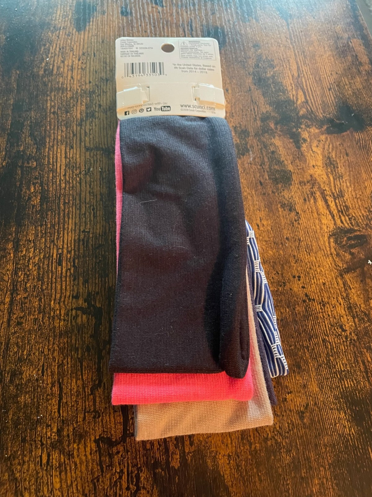 Scunci Basic & Turban No Damage Headwrap, Assorted Colors, 5 Ct NEW