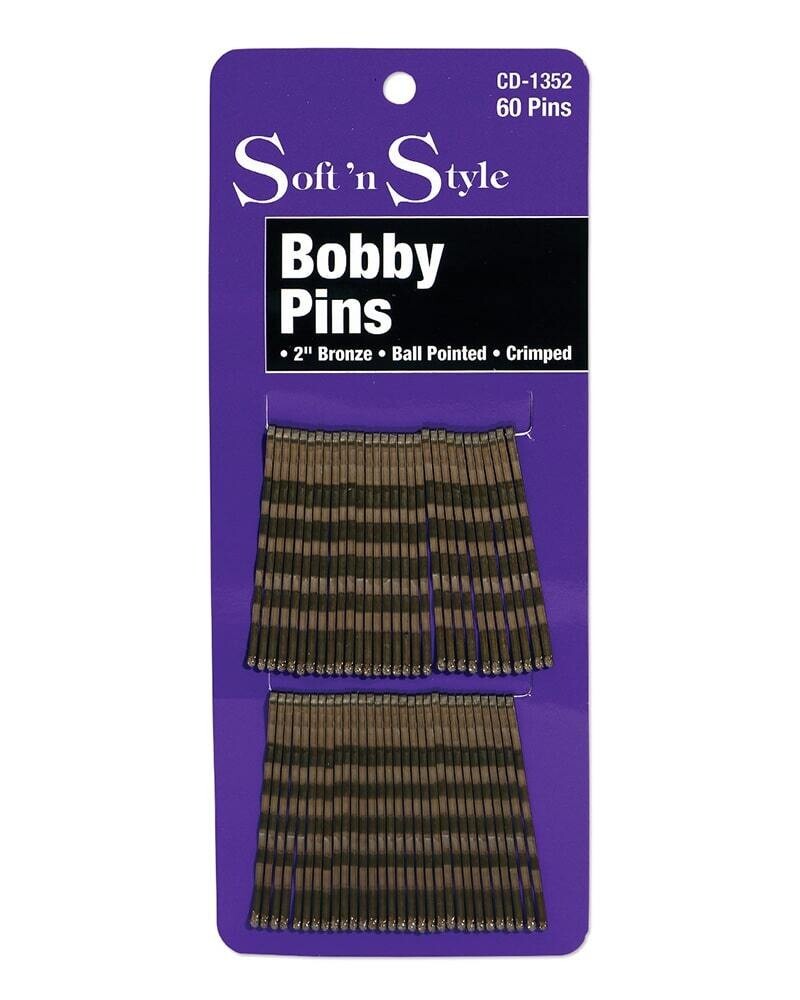 Burmax Soft 'N Style Bobby Pins 2" Bronze 60/card