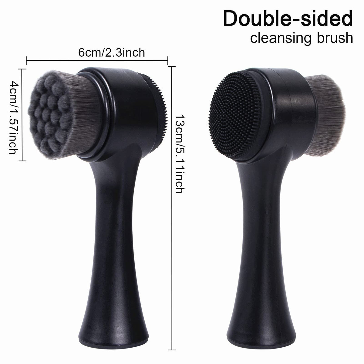 Beomeen 2-in-1 Facial Cleansing Brush with Silicone & Bamboo Charcoal Fiber