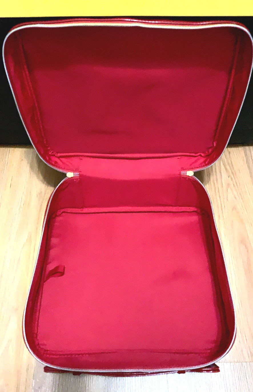 Large Red Cosmetic Bag 12x10x4.5 Inches Travel Makeup Organizer