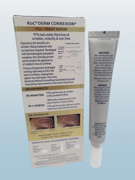 RoC Fill + Treat Serum with Advanced Retinol and Triple Hyaluronic Acid – 0.5 oz, 2-Pack
