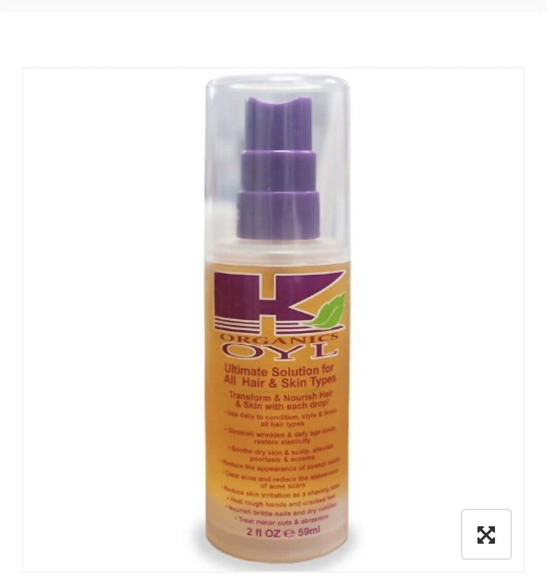 Hair & Skin Oil for Stretch Marks, Acne, Dry Skin & Hair Growth - 2oz