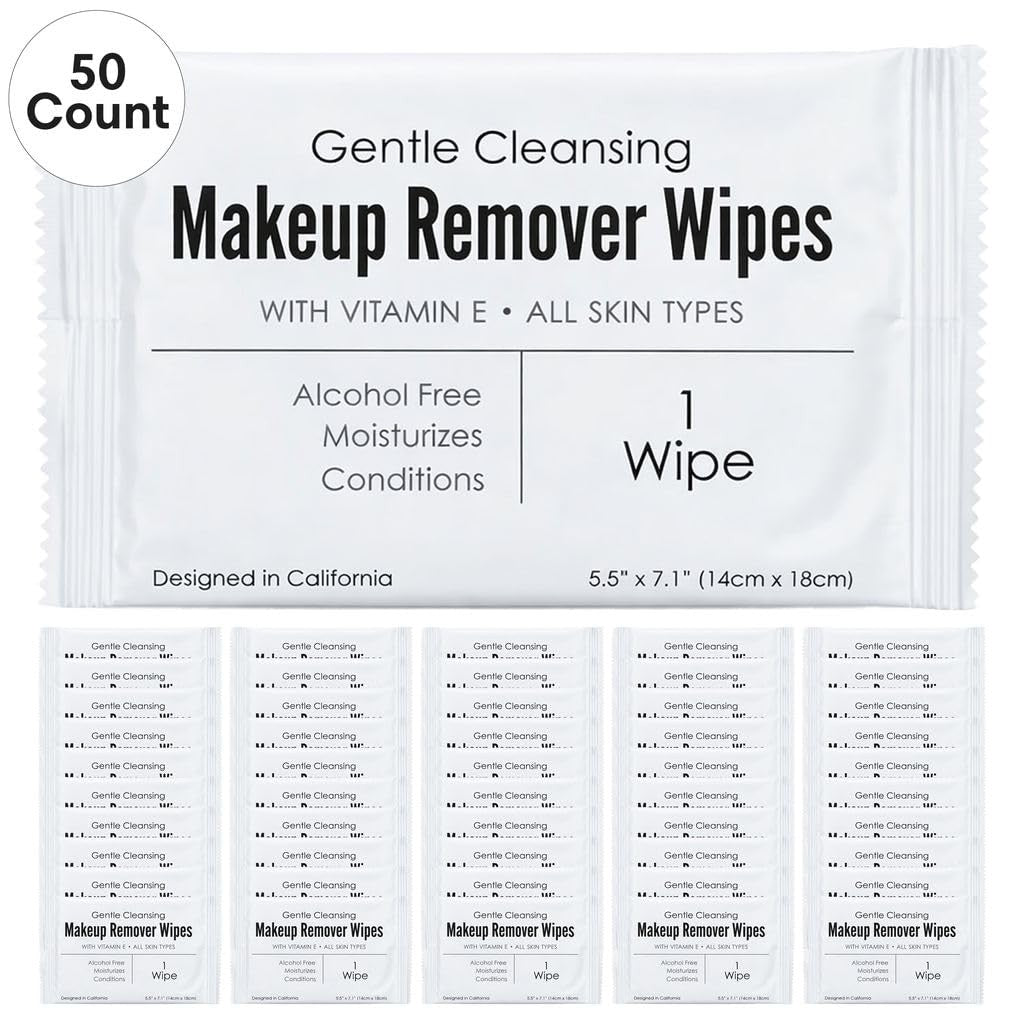 Makeup Remover Wipes Alcohol-Free Vitamin E Face Cleansing Towelettes