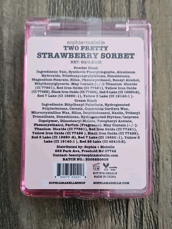 Cream and Satin Blush Duo in Strawberry Sorbet - 6g Makeup Set