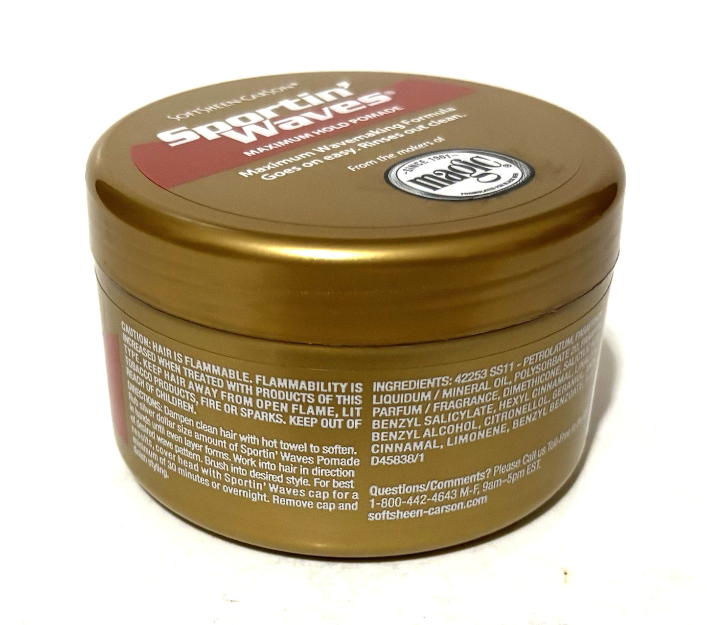 Sportin Waves Maximum Hold Pomade 3.5 oz - Pack of 2 for Hair Styling