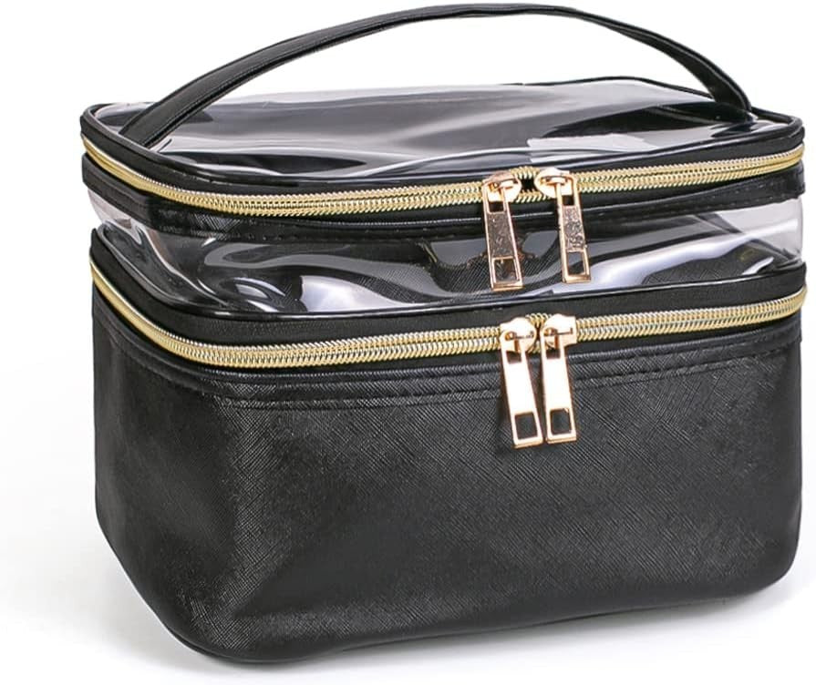 Large Travel Makeup Bag Organizer for Women - Portable Cosmetic Case