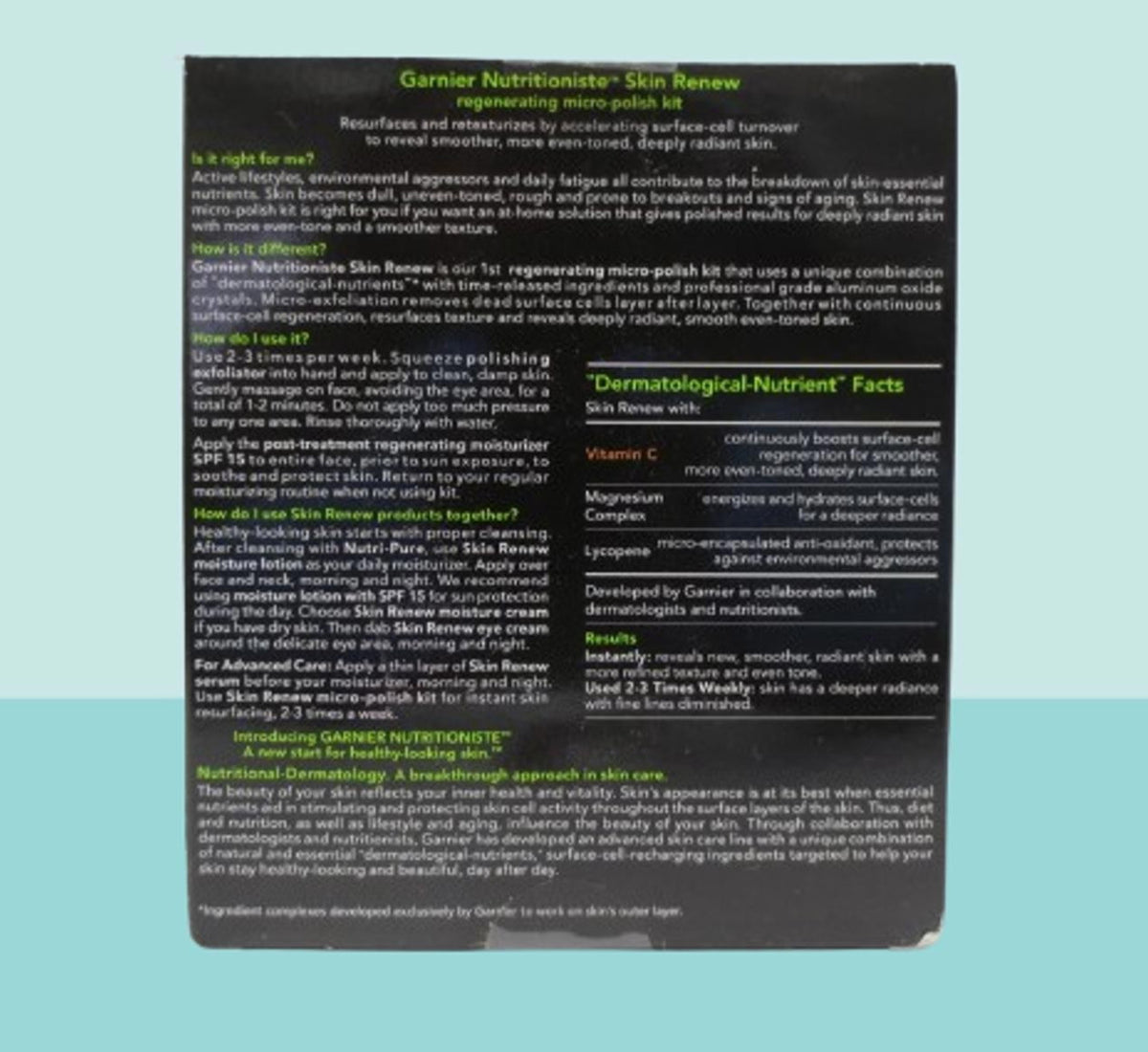 Garnier Nutritioniste Regenerating Micro-Polish Skin Care Kit
