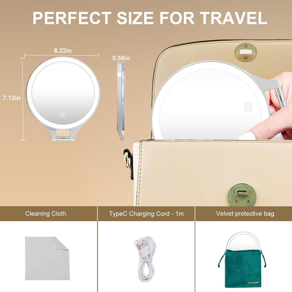 Magnifying Makeup Mirror with Light 1X/20X Double Sided Portable