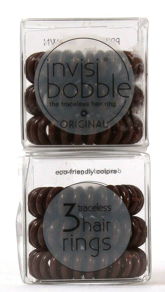 2 Packs Invisibobble Pretzel Brown 3 Count Traceless Hair Rings