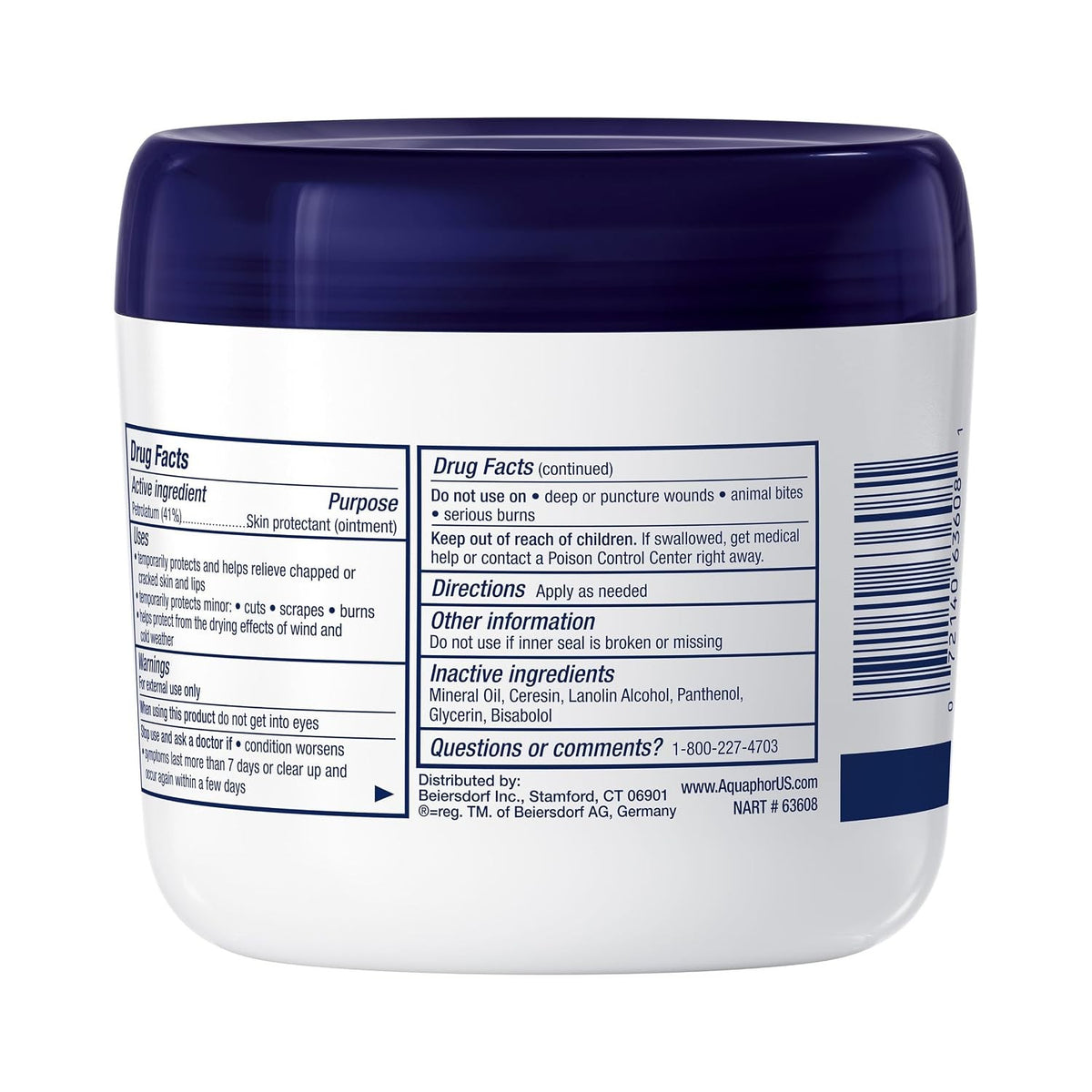 Aquaphor Advanced Therapy Healing Ointment, 14 oz Jar