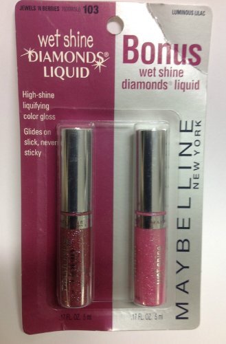 Maybelline Wet Shine Diamonds Lip Gloss Jewels 'N Berries & Luminous Lilac