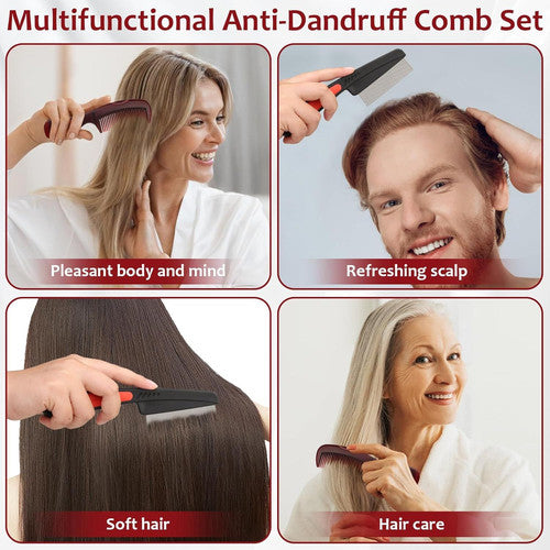 Detox Scalp Comb Set - Dandruff Removal & Scalp Massager for Men Women Kids