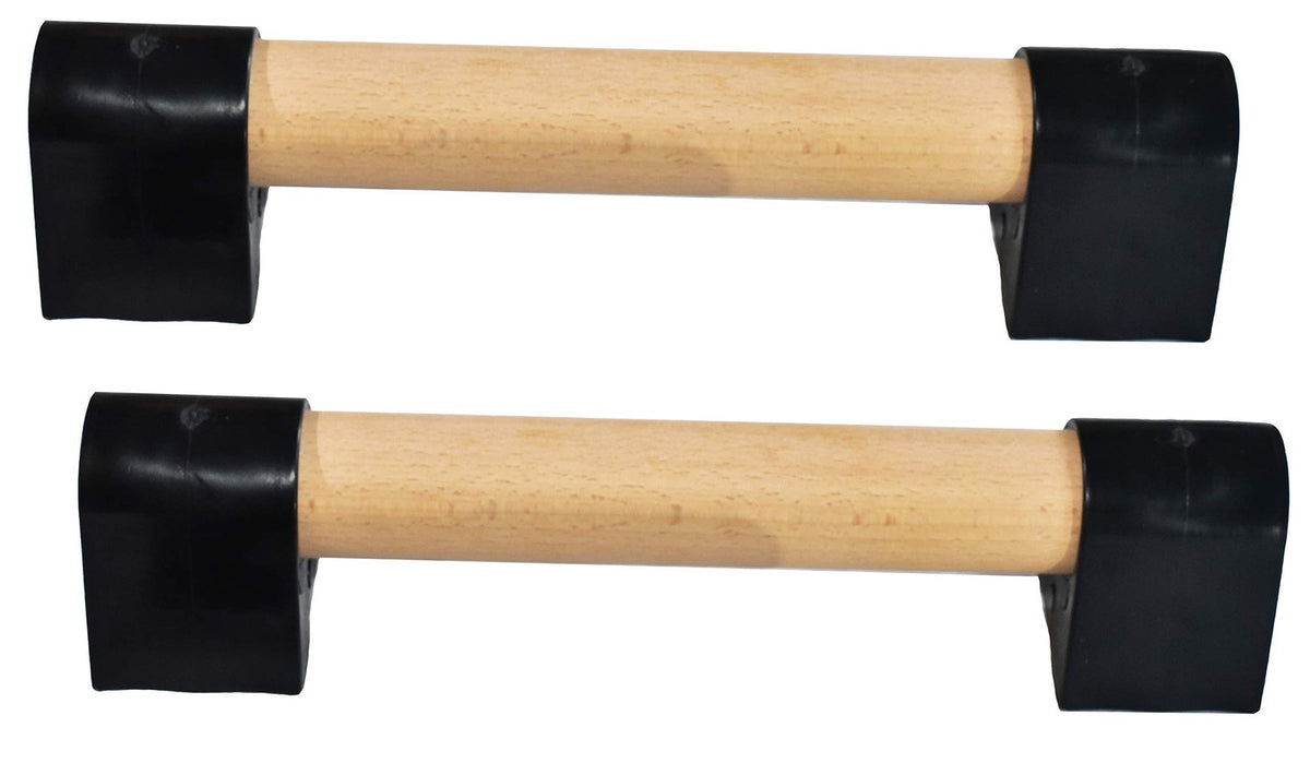 Wood Parallettes Set for Gymnastics & Push-Ups - Portable 12 Inch Beech Wood Bars