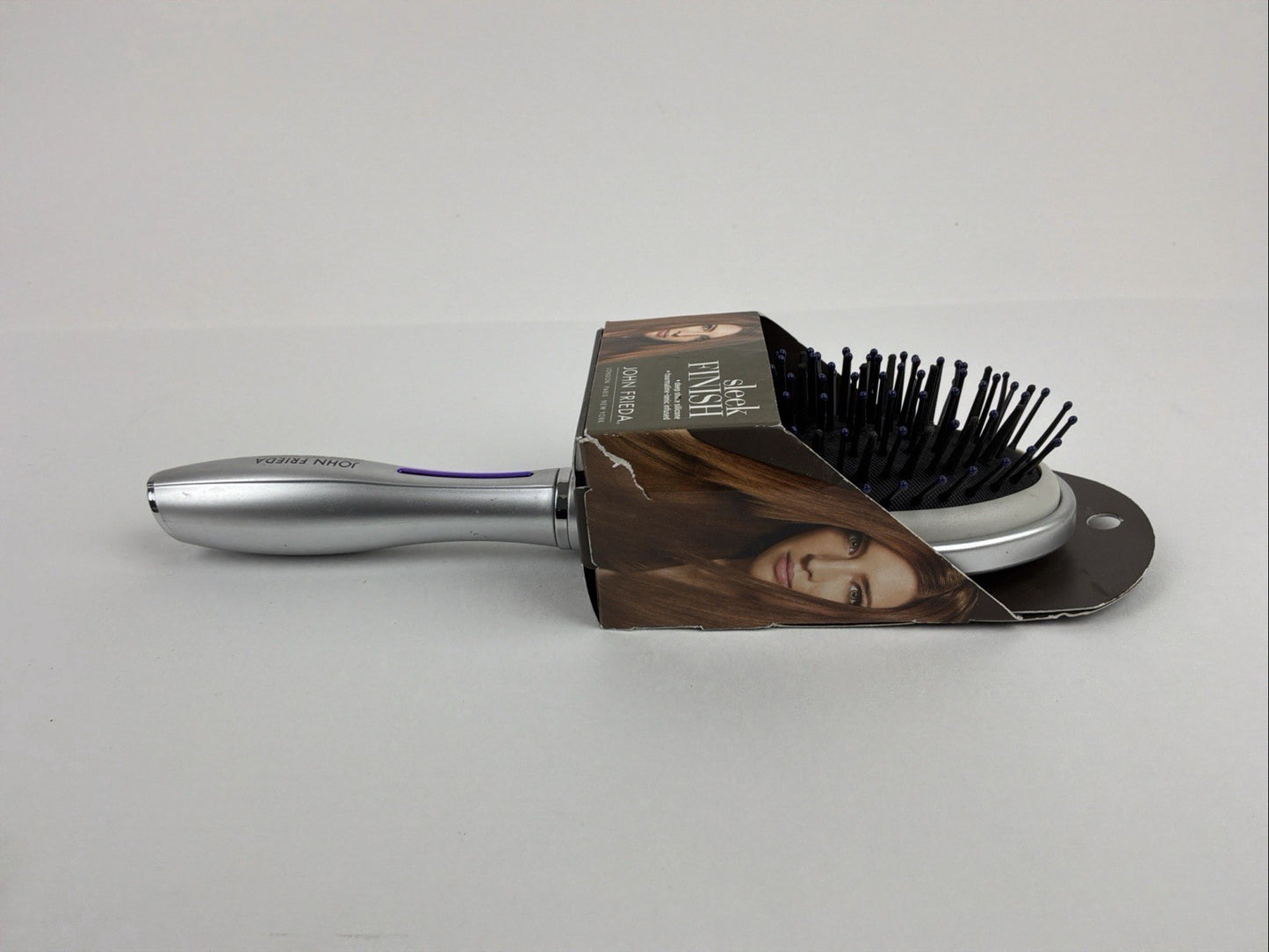 John Frieda Sleek Finish Hair Brush with Silicone Bristles & Tourmaline-Ionic Technology