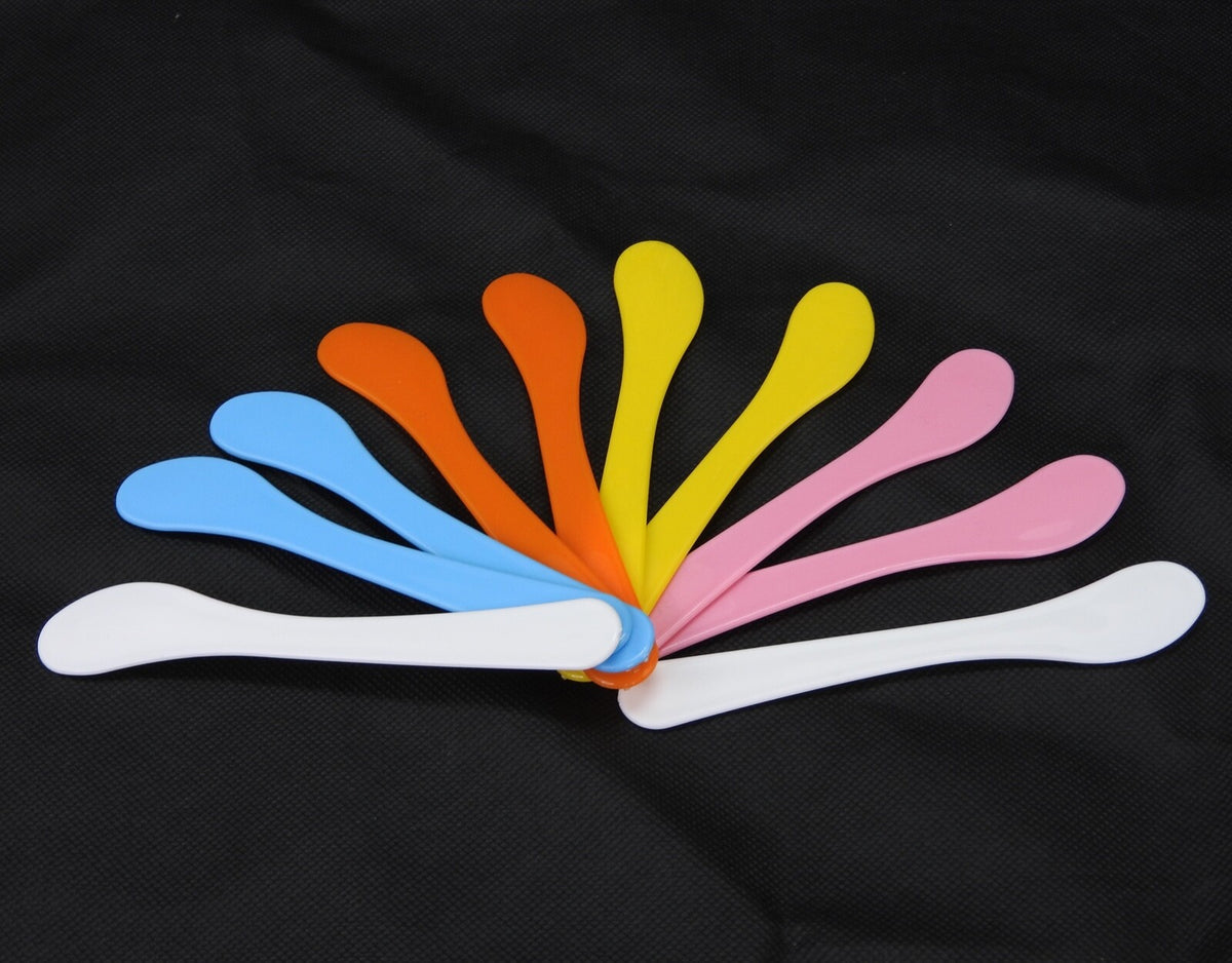 10 Pcs Medium Plastic Makeup Mixing Spatula Applicators Set - Random Colors