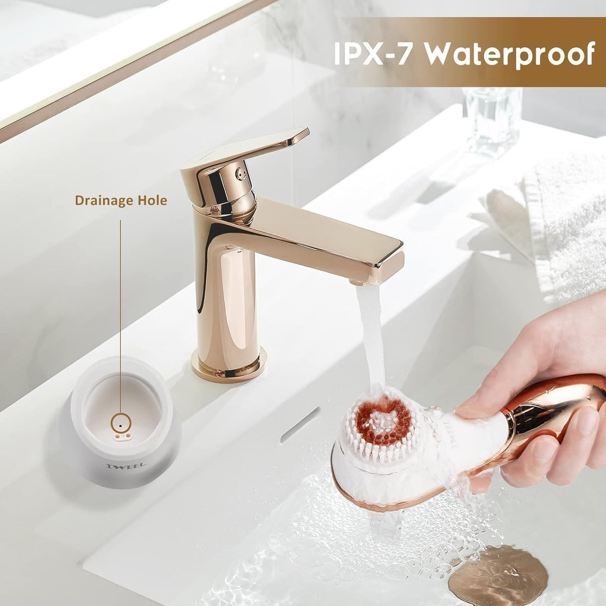 Electric Facial Cleansing Brush with 4 Brush Heads Waterproof Skin Care Tool