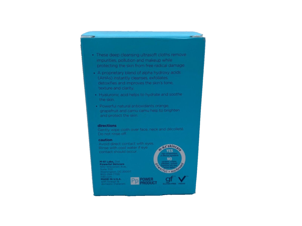 M-61 Powerful Skincare Fast Blast Cleansing Cloths Treatments 20 /