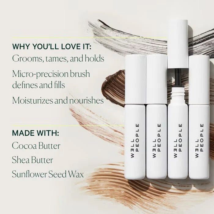 Plant-Based Brow Gel with Flexible Hold - Tinted Eyebrow Gel for Natural Fuller Look