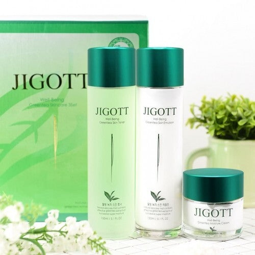 Green Tea Skincare Set - Toner, Emulsion, Cream for Hydrating & Soothing Skin