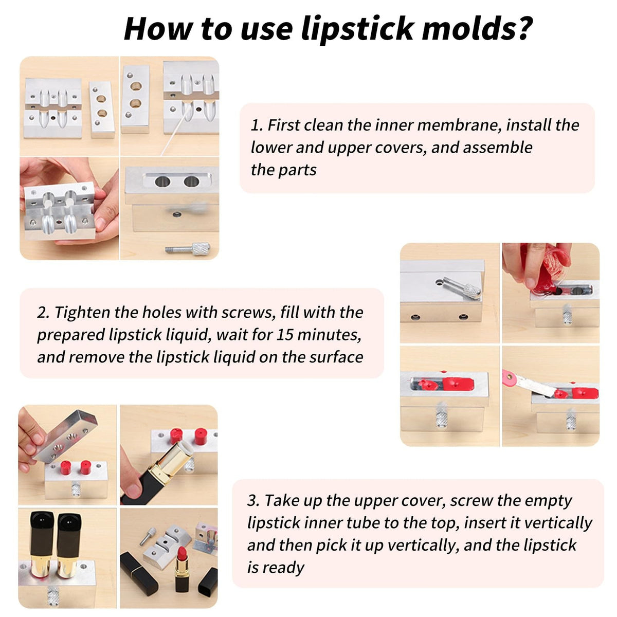 DIY Lipstick Making Kit with Aluminum Alloy Mold - Lip Balm & Lipstick Set