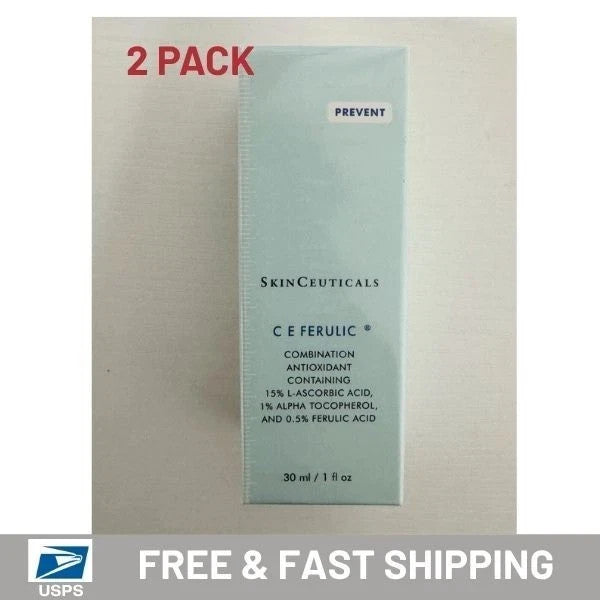 Vitamin C Serum 15% with Ferulic Acid & Vitamin E - 2 Pack, 1oz Each