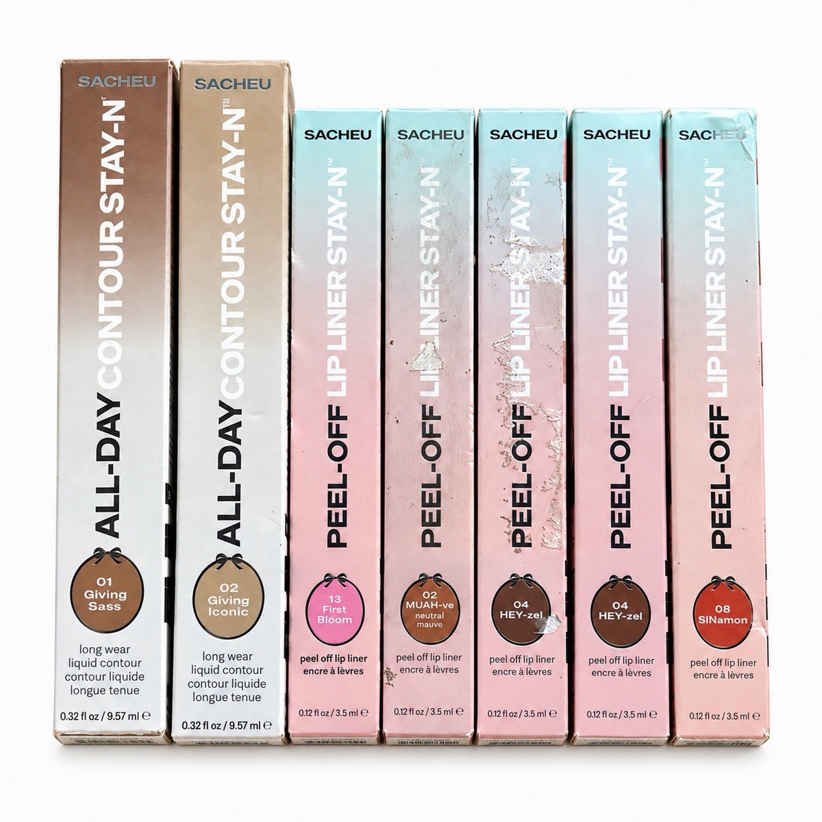 Lip Liner & Contour Set - Assorted Shades 7-Pack Bundle for Lip Makeup