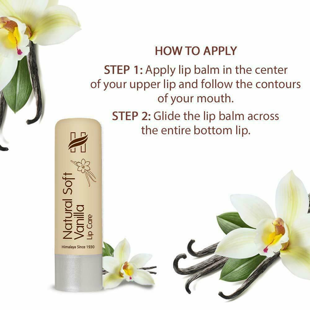 Natural Vanilla Lip Balm Set - Soft Moisturizing Lip Care with Vitamin E, 4.5g x 2