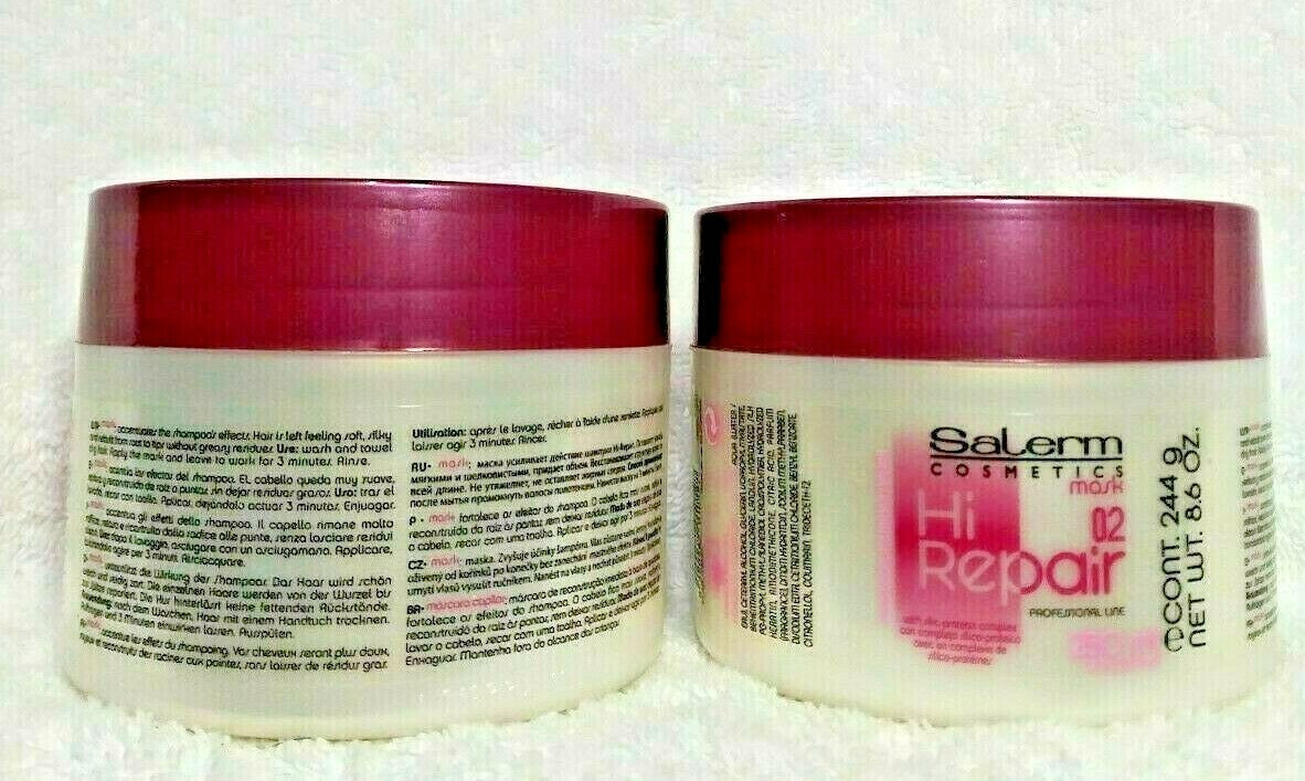Salerm Hi Repair Hair Mask for Damaged & Dry Hair - 8.6 oz, Set of 2