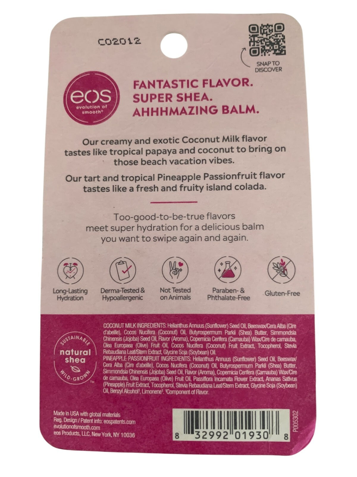 EOS Shea Lip Balm Set - Coconut Milk & Pineapple Passionfruit, 0.14 oz