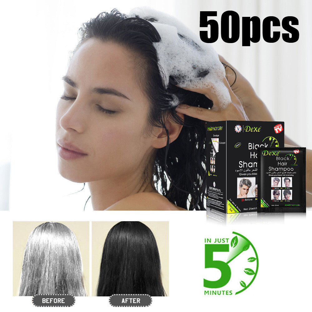 Black Hair Dye Shampoo – Instant 5 Min Grey Coverage