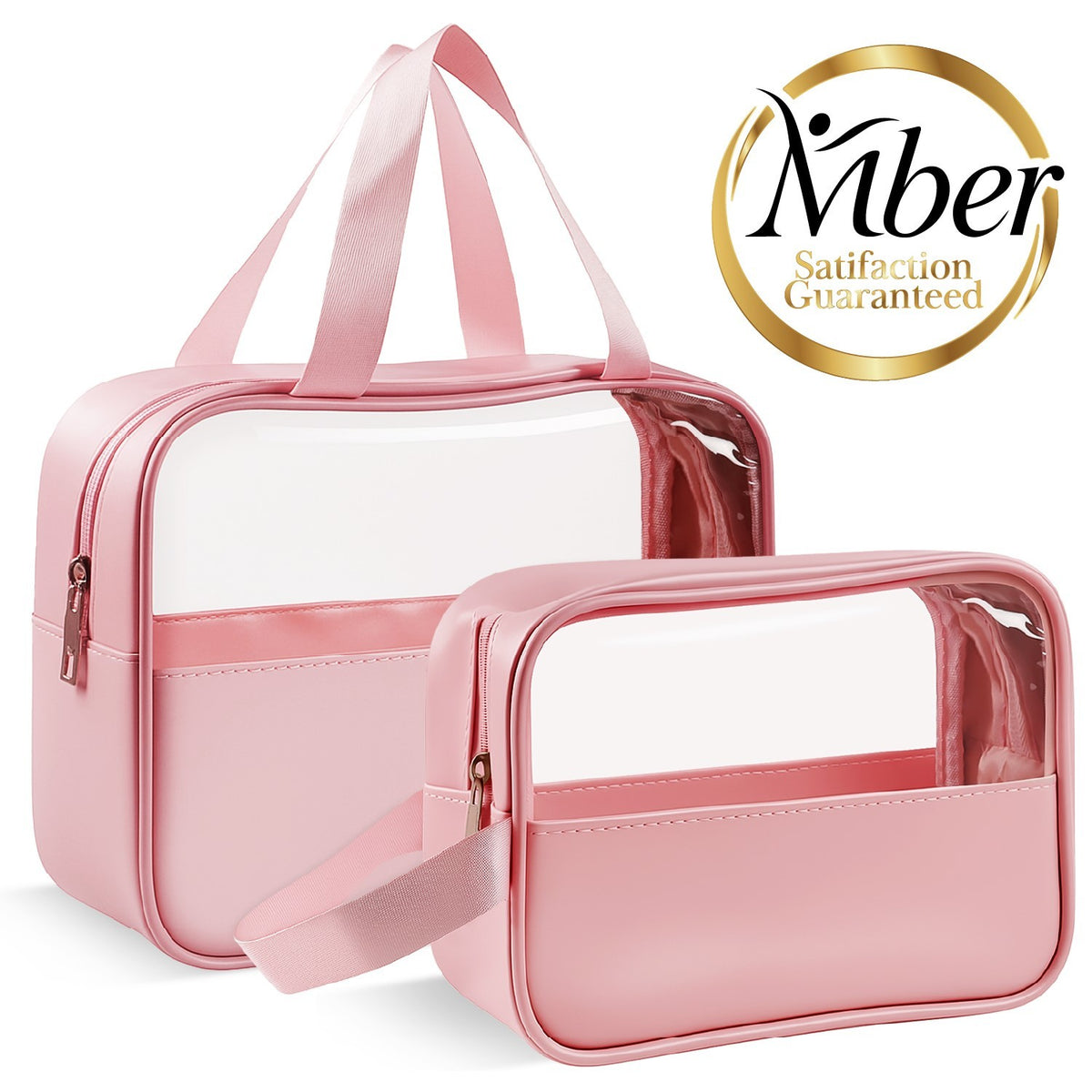 TSA Approved Clear Toiletry & Makeup Bags Set Travel Organizer