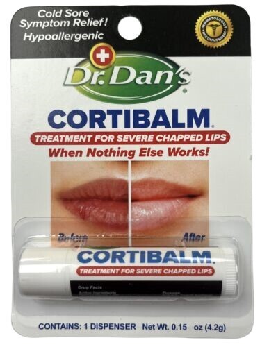 Medicated Lip Balm with Hydrocortisone for Chapped Lips - Soothing Relief